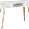 Schreibtisch Weis 120 X 45 Cm 2 Schubladen Frisco