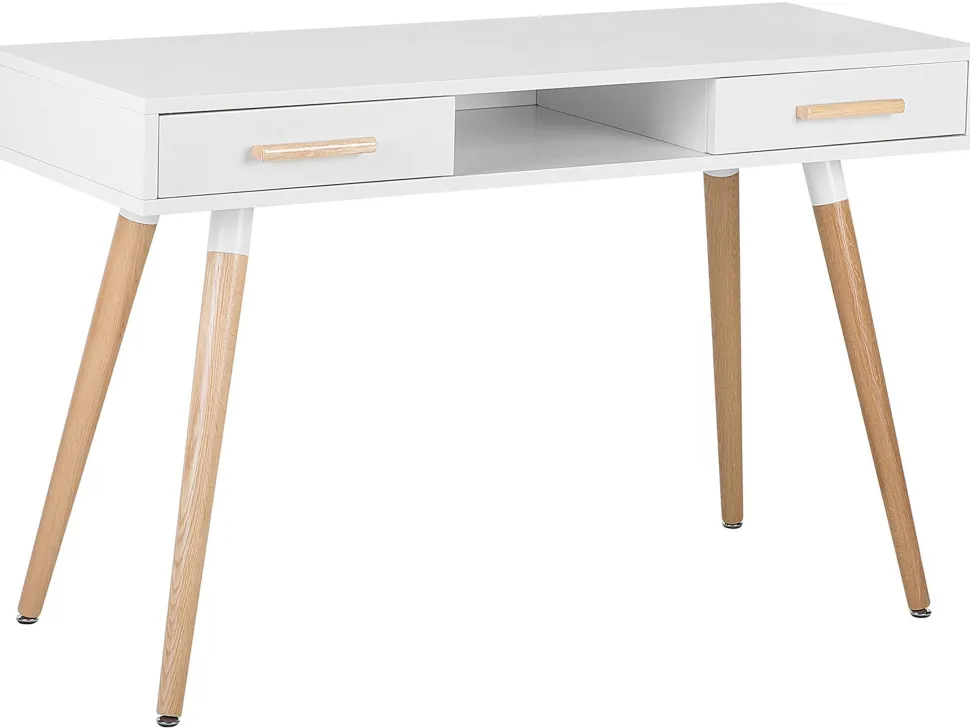 Schreibtisch Weis 120 X 45 Cm 2 Schubladen Frisco