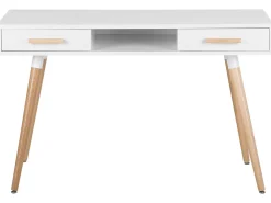 Schreibtisch Weis 120 X 45 Cm 2 Schubladen Frisco