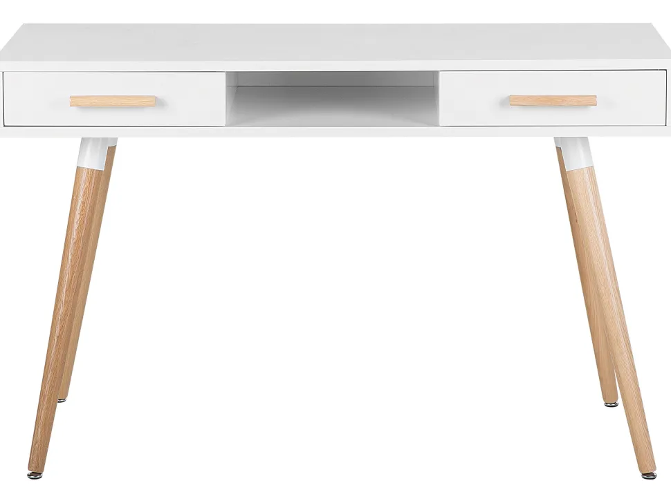 Schreibtisch Weis 120 X 45 Cm 2 Schubladen Frisco
