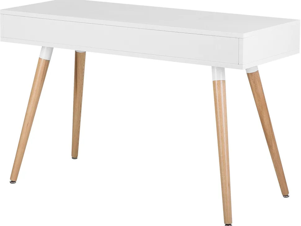 Schreibtisch Weis 120 X 45 Cm 2 Schubladen Frisco