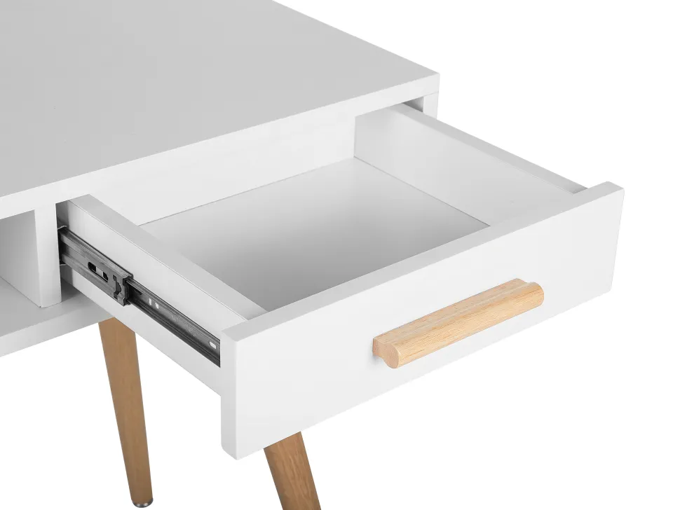 Schreibtisch Weis 120 X 45 Cm 2 Schubladen Frisco