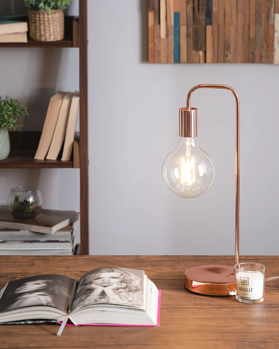 Schreibtischlampe Kupfer 48 Cm Rund Savena