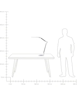 Schreibtischlampe Led Metall Silber 80 Cm Verstellbar Grus