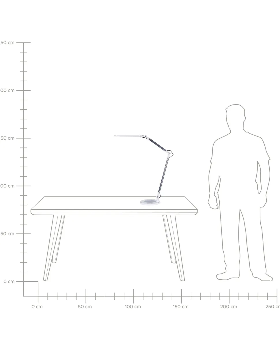 Schreibtischlampe Led Metall Silber 80 Cm Verstellbar Grus
