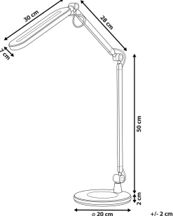 Schreibtischlampe Led Metall Silber 80 Cm Verstellbar Grus