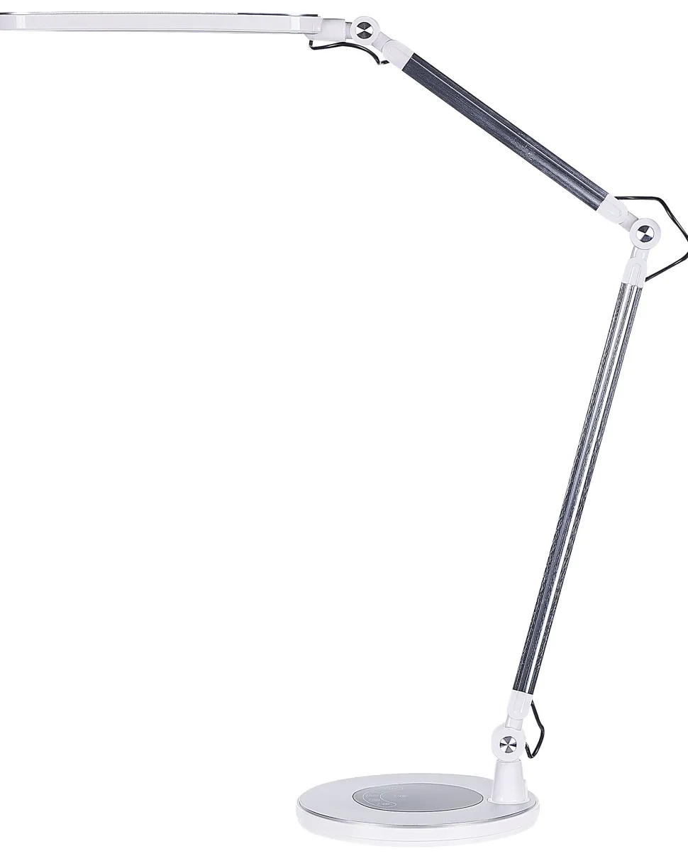 Schreibtischlampe Led Metall Silber 80 Cm Verstellbar Grus