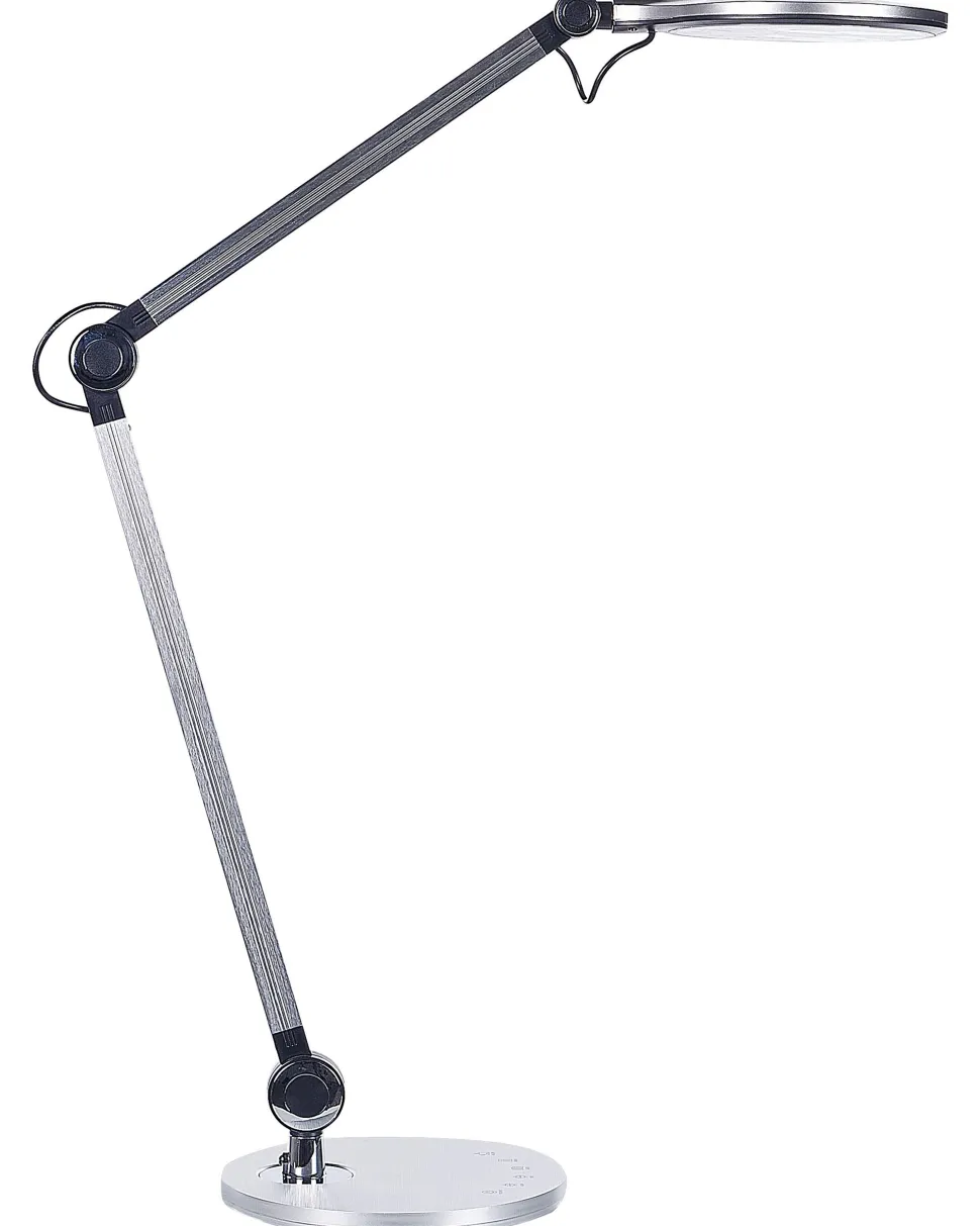 Schreibtischlampe Led Metall Silber 34 Cm Verstellbar Eridanus