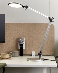 Schreibtischlampe Led Metall Silber 34 Cm Verstellbar Eridanus