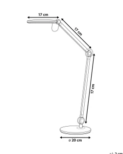 Schreibtischlampe Led Metall Silber 34 Cm Verstellbar Eridanus