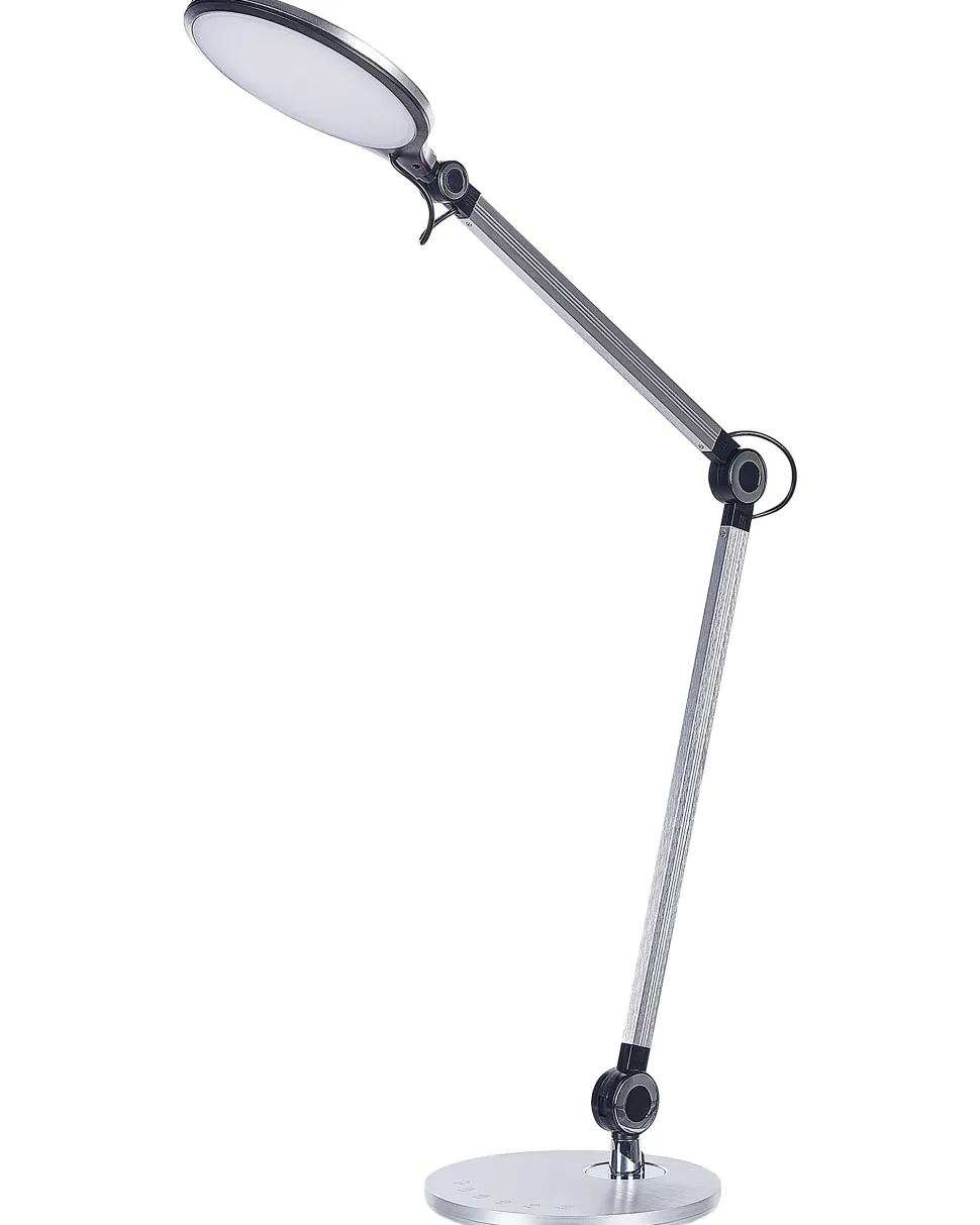 Schreibtischlampe Led Metall Silber 34 Cm Verstellbar Eridanus