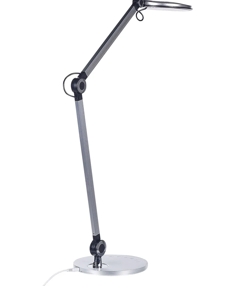 Schreibtischlampe Led Metall Silber 34 Cm Verstellbar Eridanus