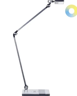 Schreibtischlampe Led Metall Silber 73 Cm Verstellbar Lacerta