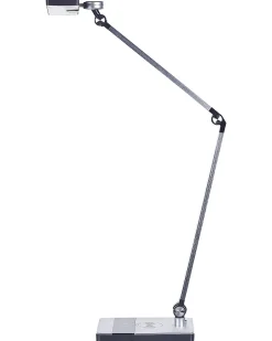 Schreibtischlampe Led Metall Silber 73 Cm Verstellbar Lacerta