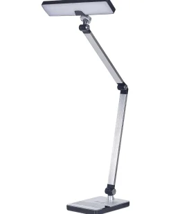 Schreibtischlampe Led Metall Silber 73 Cm Verstellbar Lacerta