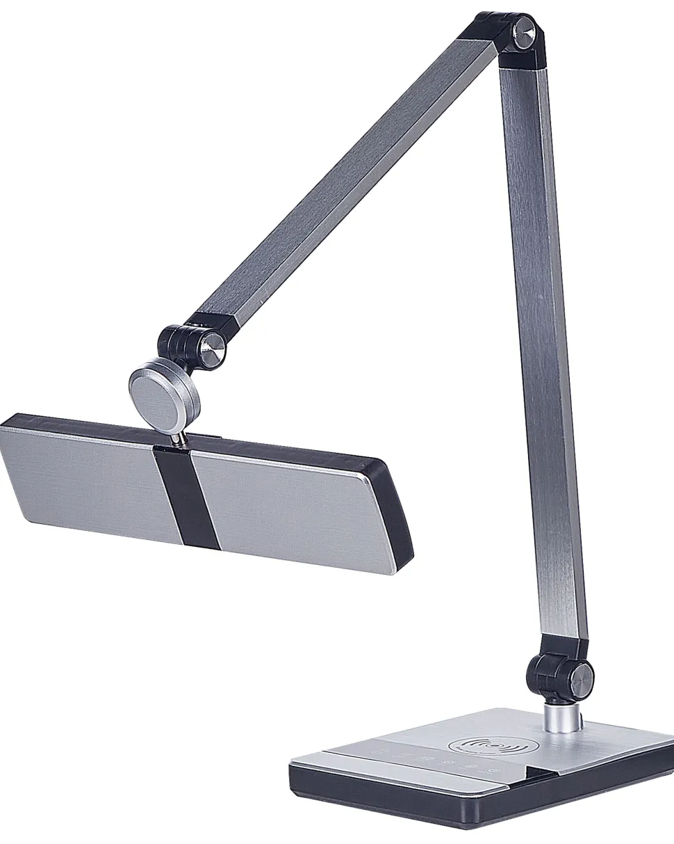 Schreibtischlampe Led Metall Silber 73 Cm Verstellbar Lacerta