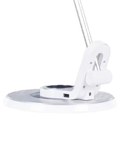 Schreibtischlampe Led Metall Weis / Silber 45 Cm Verstellbar Mit Usb-Port Corvus