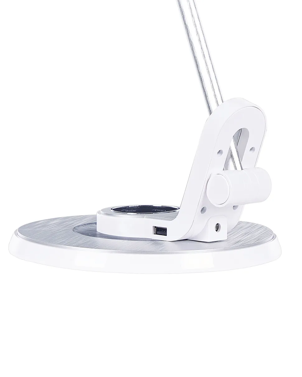 Schreibtischlampe Led Metall Weis / Silber 45 Cm Verstellbar Mit Usb-Port Corvus