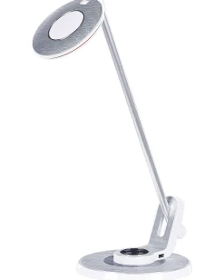 Schreibtischlampe Led Metall Weis / Silber 45 Cm Verstellbar Mit Usb-Port Corvus