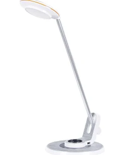 Schreibtischlampe Led Metall Weis / Silber 45 Cm Verstellbar Mit Usb-Port Corvus