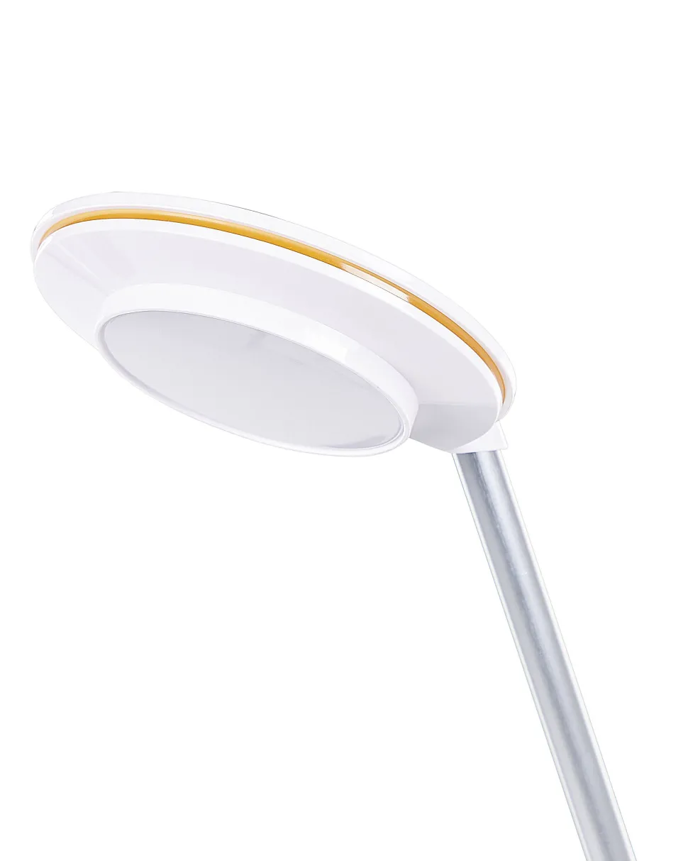 Schreibtischlampe Led Metall Weis / Silber 45 Cm Verstellbar Mit Usb-Port Corvus