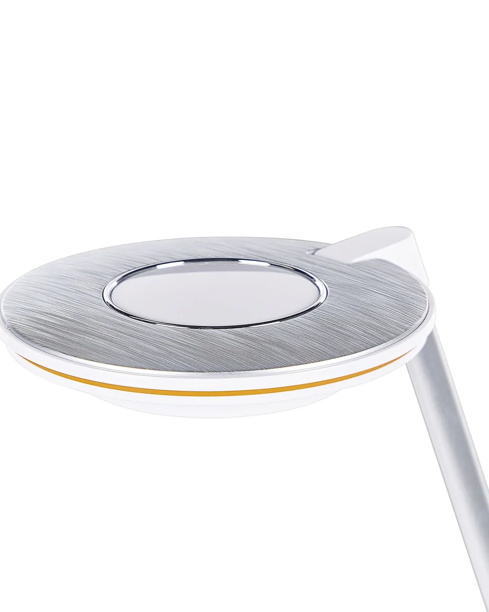 Schreibtischlampe Led Metall Weis / Silber 45 Cm Verstellbar Mit Usb-Port Corvus