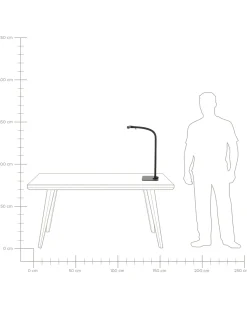 Schreibtischlampe Led Schwarz 48 Cm Rechteckig Verstellbar Kouris