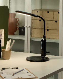 Schreibtischlampe Led Schwarz 38 Cm Verstellbar Cygnus
