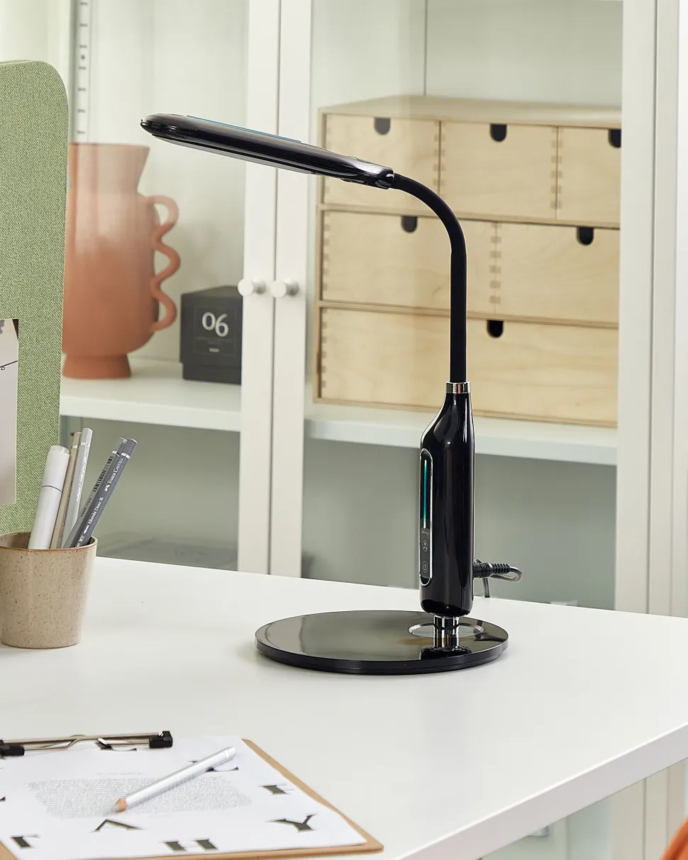 Schreibtischlampe Led Schwarz 38 Cm Verstellbar Cygnus