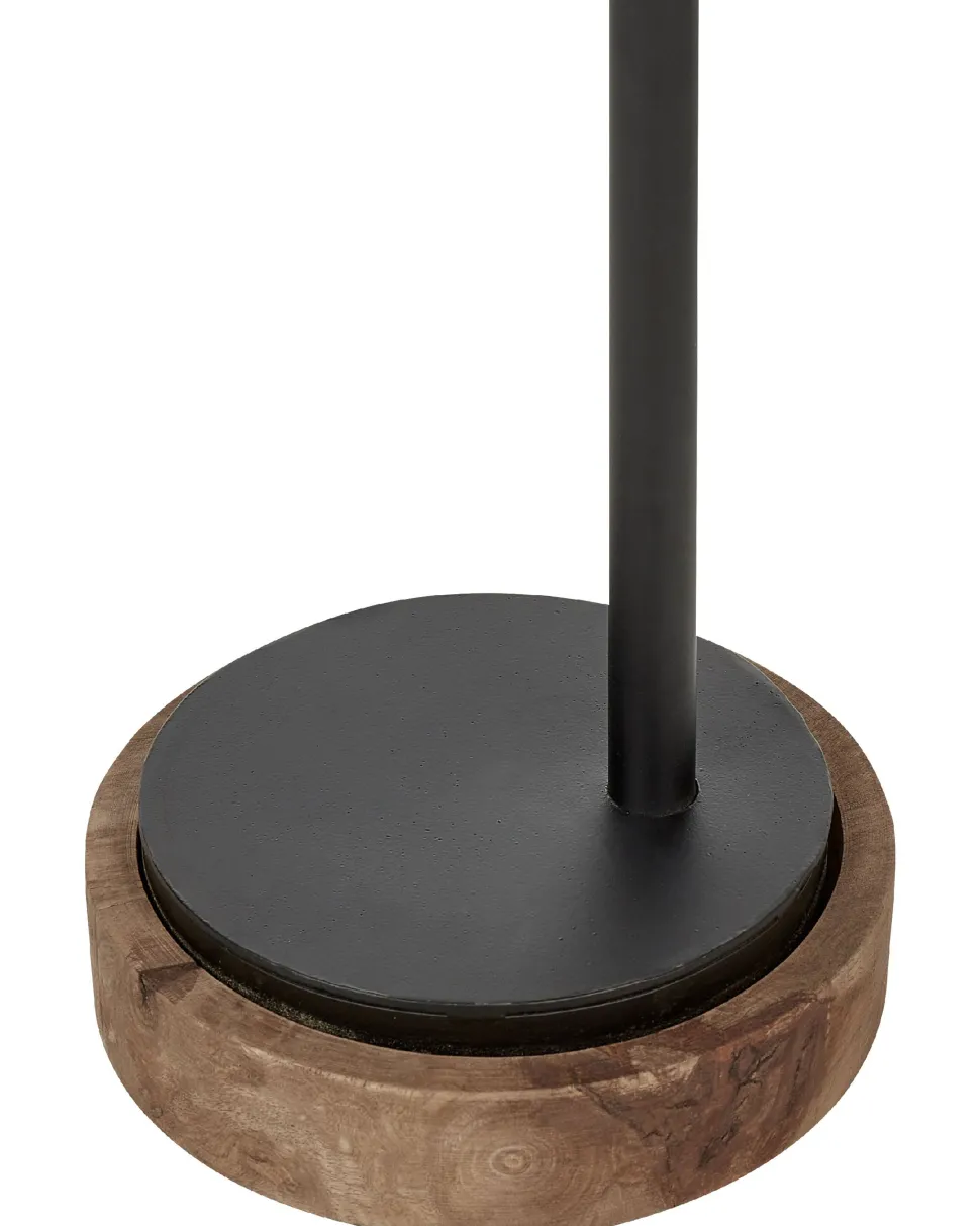 Schreibtischlampe Mango Holz Dunkelbraun / Schwarz 62 Cm Glockenform Kolar