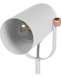 Schreibtischlampe Metall Weis / Kupferfarben Matt 48 Cm Rund Tyria