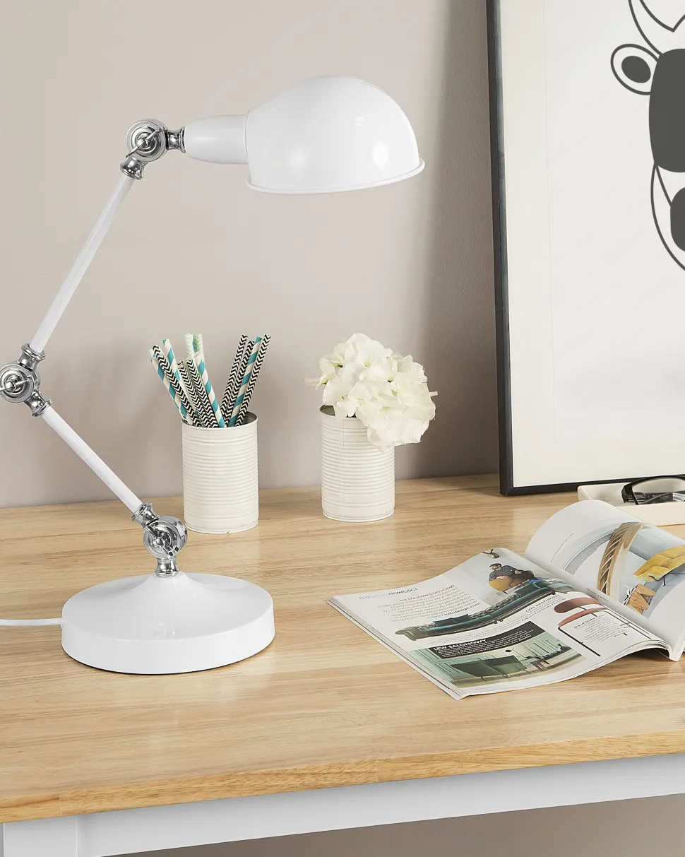 Schreibtischlampe Schneeweis 61 Cm Rund Cabris