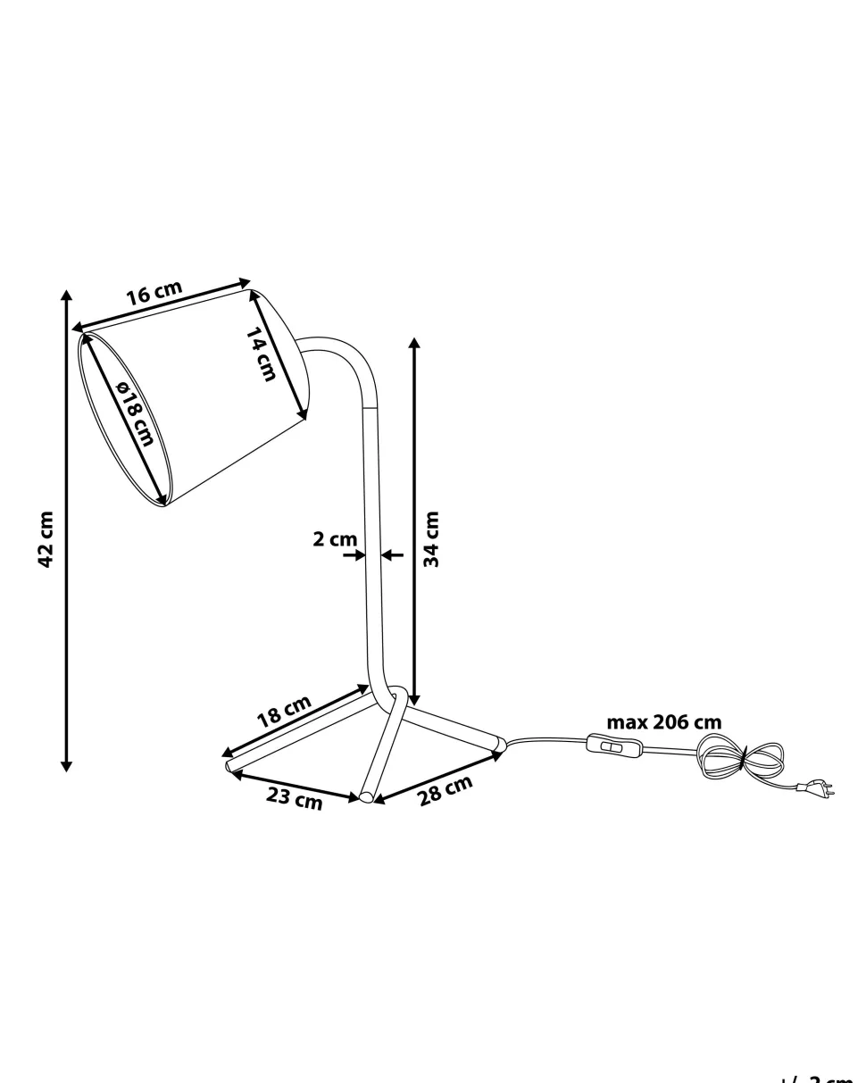 Schreibtischlampe Schwarz 42 Cm Trommelform Mooki