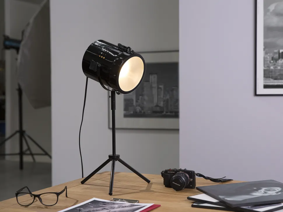 Schreibtischlampe Schwarz 52 Cm Rund Henares
