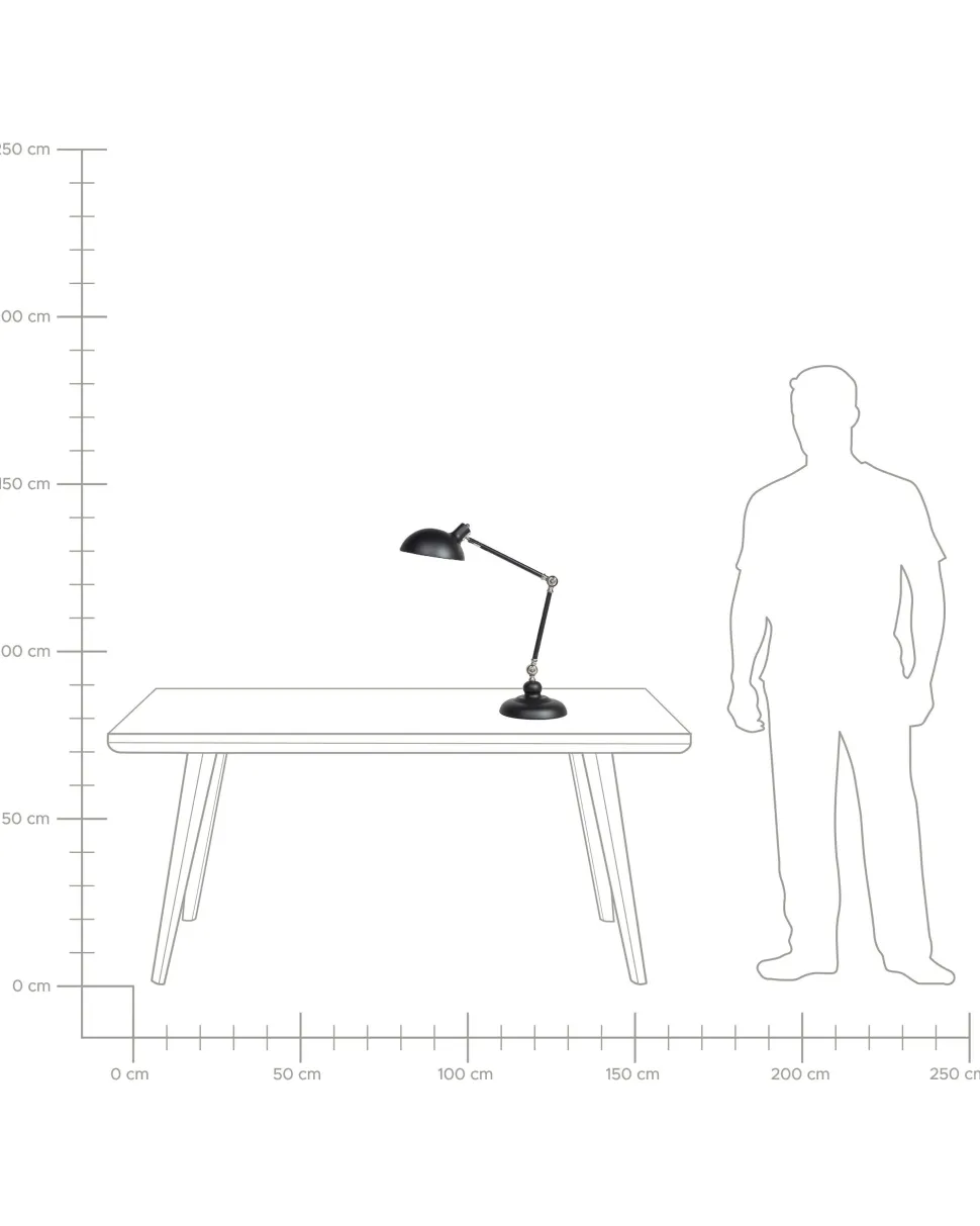 Schreibtischlampe Schwarz 80 Cm Rund Meramec