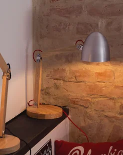 Schreibtischlampe Silber 62 Cm Rund Veleka