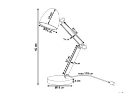 Schreibtischlampe Silber 62 Cm Rund Veleka