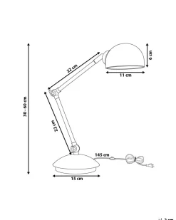 Schreibtischlampe Weis 60 Cm Rund Helmand