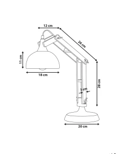 Schreibtischlampe Weis 53 Cm Glockenform Salado