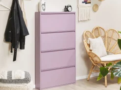 Schuhschrank Violett 4 Klappturen Torrens