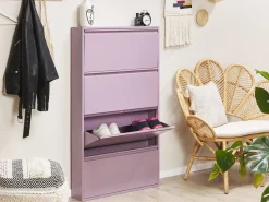 Schuhschrank Violett 4 Klappturen Torrens