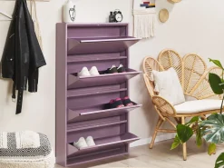 Schuhschrank Violett 4 Klappturen Torrens