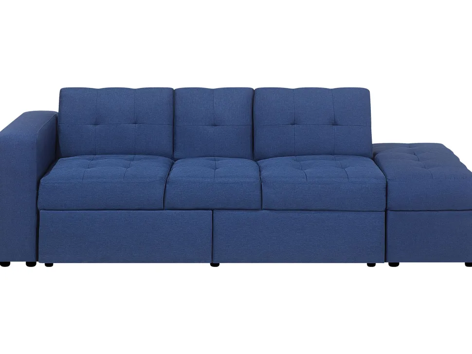 Sectional Sofa Bed With Ottoman Navy Blue Falster