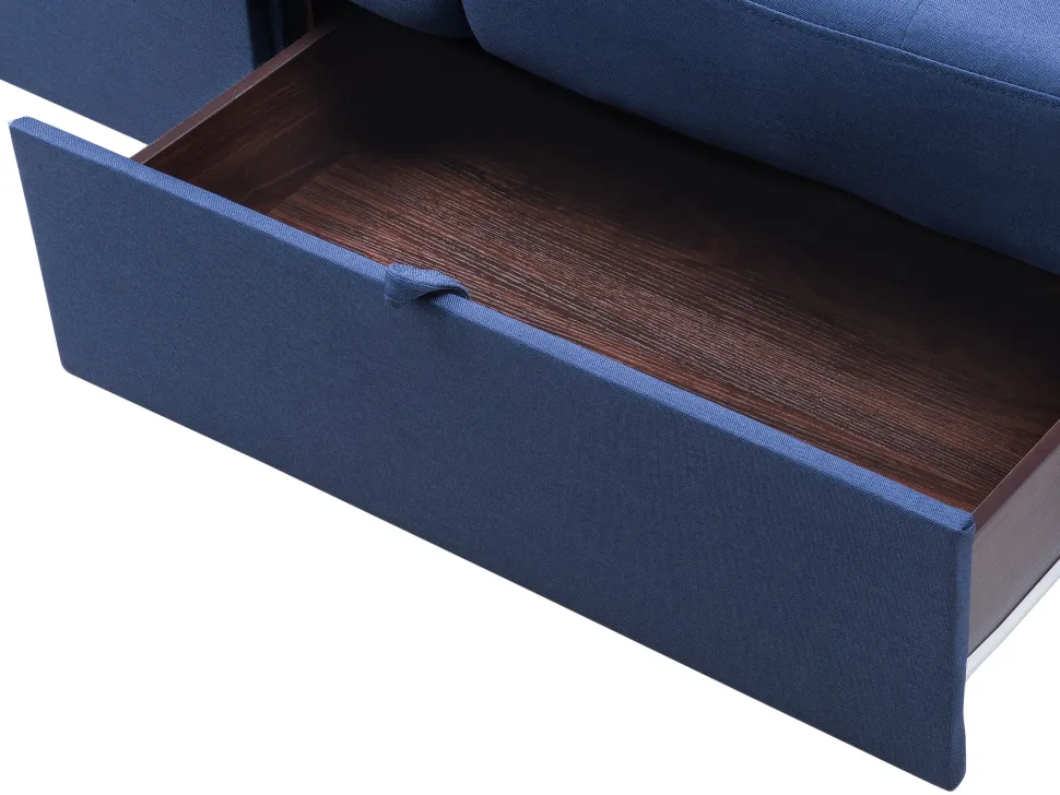 Sectional Sofa Bed With Ottoman Navy Blue Falster