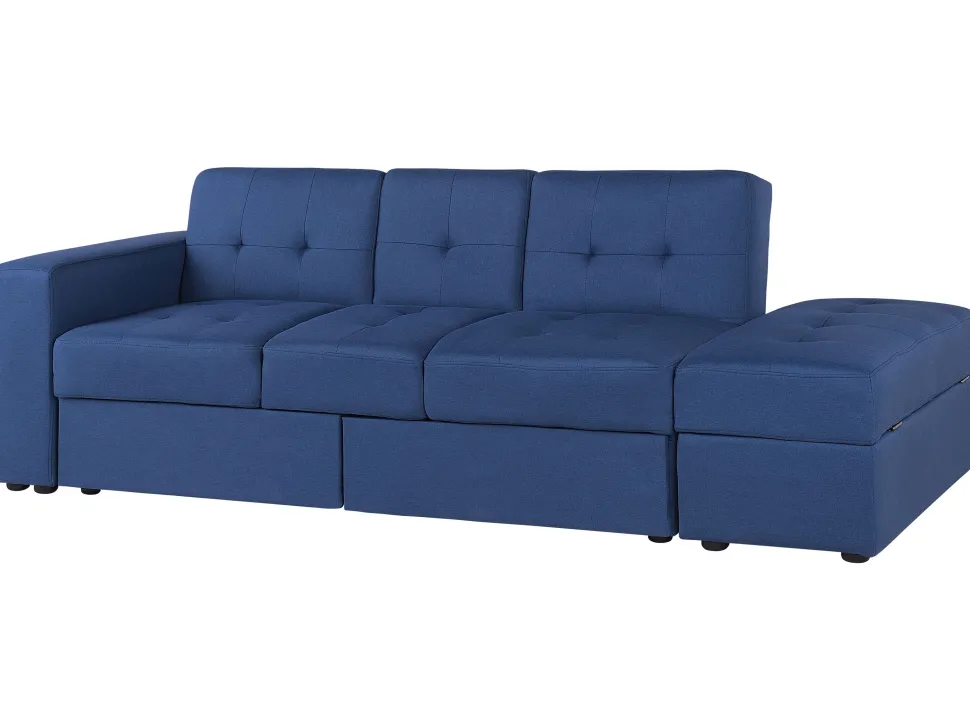 Sectional Sofa Bed With Ottoman Navy Blue Falster
