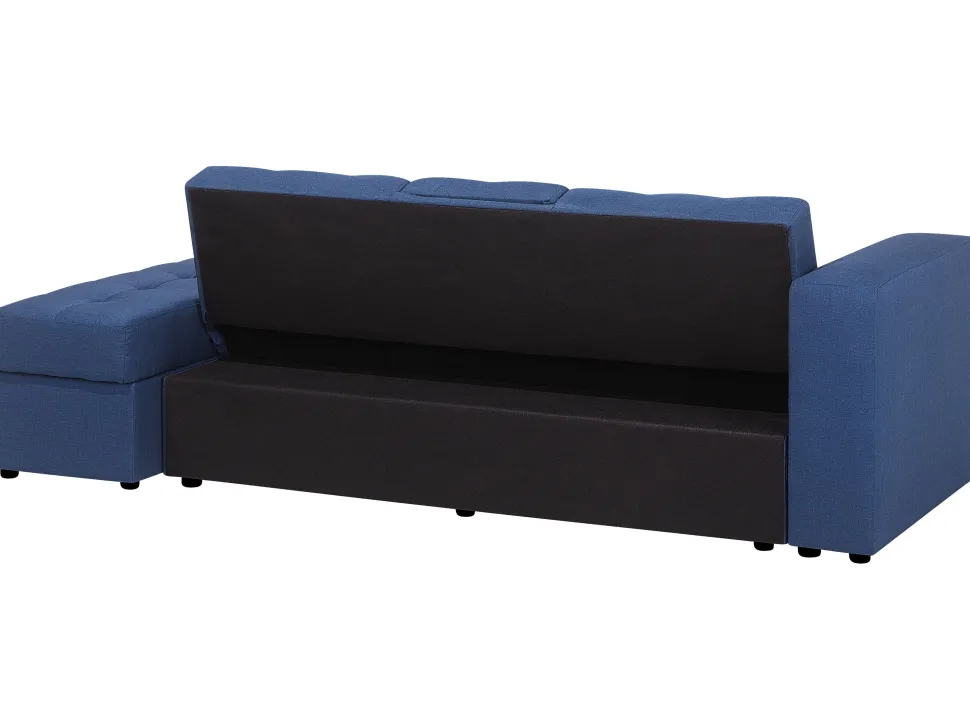 Sectional Sofa Bed With Ottoman Navy Blue Falster