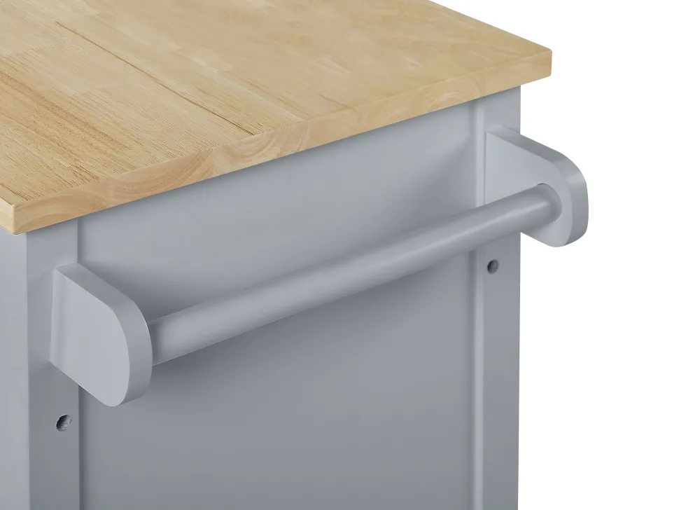 Servierwagen Grau / Heller Holzfarbton Mit 2 Schubalden Genoa