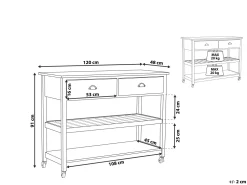 Servierwagen Grau / Heller Holzfarbton Mit 2 Schubladen Navarino
