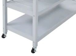 Servierwagen Grau / Heller Holzfarbton Mit 2 Schubladen Navarino
