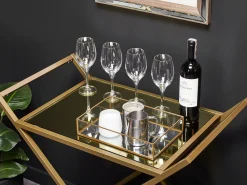 Servierwagen Metall Gold Spiegeleffekt 2 Etagen Ivera